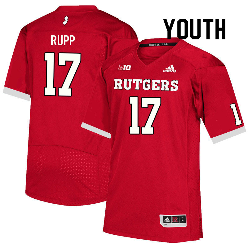 Youth #17 Gavin Rupp Rutgers Scarlet Knights College Football Jerseys Sale-Scarlet
